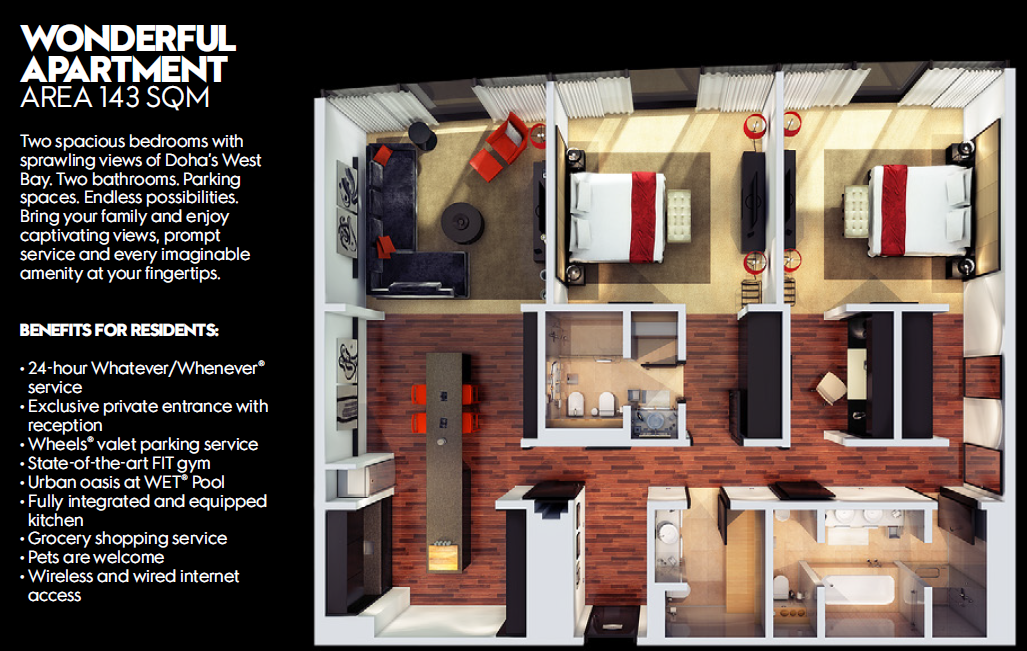 Photo 4 of 2 Bedroom Apartments in Doha`s Bussines District